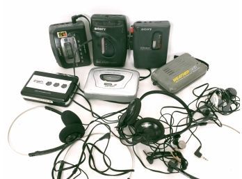 Huge Lot Of Vintage Sony Walkmans And Other Tape Players And Headphones