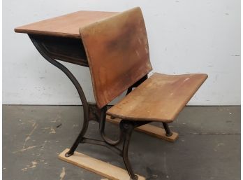 AS Co #2 Vintage School Desk With Folding Seat