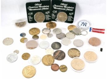 Mixed Group Of Tokens And Commemorative Coins