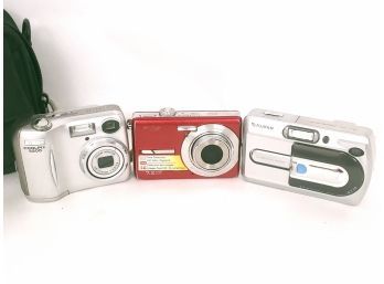 3 Digital Cameras,  Nikon Kodak,  Fugifilm