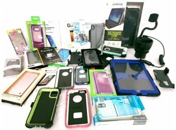 Large Lot Of New Cell Phone Cases And Screen Protectors