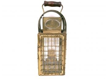 Vintage Viking  Glass Brass Lantern