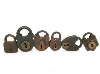 Collection Of 6 Antique Padlocks