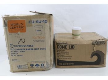 World Centric Notree Paper Hot Cups, 10 Oz, Natural, 1,000/Carton Includes Lids