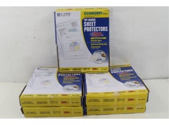 5 Boxes Of C-Line Economy Weight Poly Sheet Protector, Reduced Glare, 2',