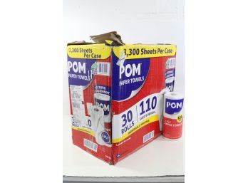 POM Kitchen Roll Paper Towels, 8 7/8 X 11, White, 2-Ply ( 30/110 Sheet Per Roll )