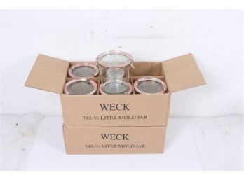 2 Cases Of WECK 742 Mold Jar - New .5 Liter Set Of 6 - Canning, Mold, Preserving Jars