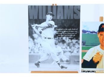 2 Ted Williams Tin Signs
