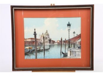 Artist Signed Venice Watercolor Painting