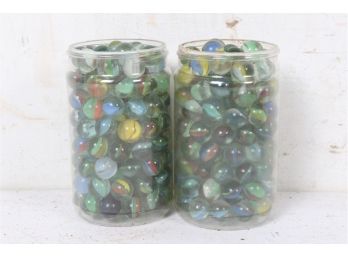 Pair Of Jars Full Of Marbles