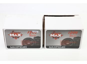 Pair Of Lanzar Maxp104d Max Pro 10' 1200 Watt Small Enclosure Dual 4 Ohm Subwoofer