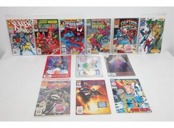 12 Miscellaneous Marvel Comics - Venom, Spectacular Spiderman, Captain America & More