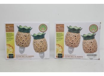 2 Boxes D'Eco Electric Wax & Oil Warmers/Night Lights In Ceramic Pineapple