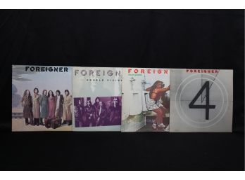 4 Vintage Foreigner 12' Vinyl Records