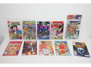 10 Miscellaneous Vintage Comics ~ The Real Ghostbusters, Teenage Mutant Ninja Turtles, April O'Neil & More