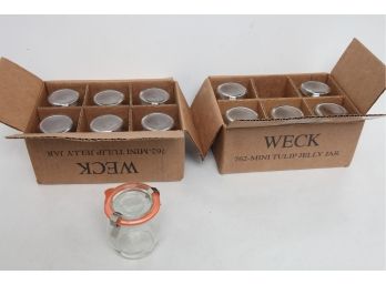 2 Cases Of WECK Mason Jars 762 ~ Mini Tulip Jelly Jars