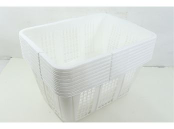 8 Laundry Basket, 10 7/8w X 22 1/2d X 16 12h, Plastic, White