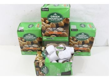 4 Boxes Of Green Mountain DECAF Hazelnut Coffee 24ct  Keurig