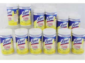 12 Cans Of Lysol 80-Count Lemon And Lime Blossom Disinfecting Wipes