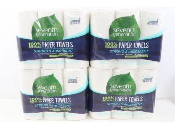 4 Packs Of Seventh Generation 100 Recycled Paper Towel Rolls Right Size Sheets, 140