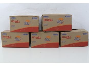 5 Boxes Of Kimberly Clark Wypall L30 Wipers Pop-Up Box, White, 1200 Wipers
