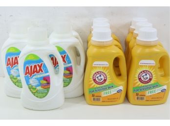 11 Bottles Of Laundry Detergent Includes Arm & Hammer & Ajax