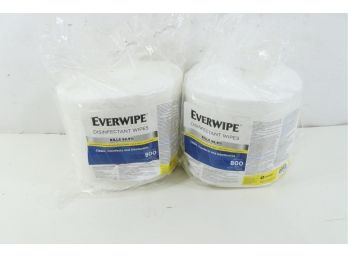 2 Rolls Of Everwipe 10100 Disinfectant Wipe, White 800 Per Bag