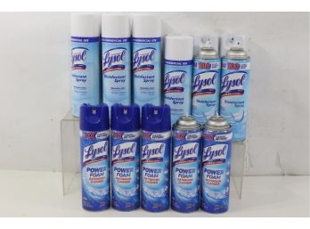 17 Cans Of Lysol Disinfectant & Power Foam Spray