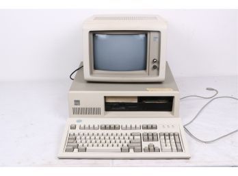 Vintage IBM MONITOR, Computer And Keyboard