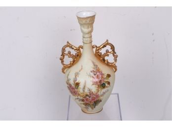 10' High Hand Painted Antique German Rudolstadt Porcelain Vase