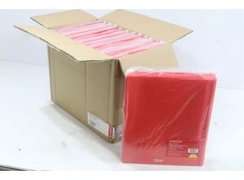 12 Universal Plastic Twin-Pocket Report Covers With 3 Fasteners 100 Sheets Red 10/pck