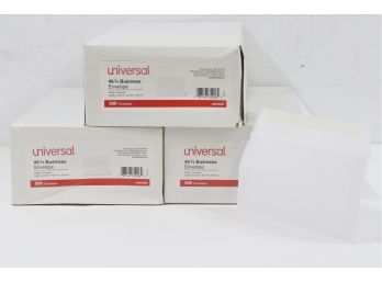 3 Boxes Of UNIVERSAL Business Envelope #6, 3.625' X 6.5' White-gummed. 500/per Box