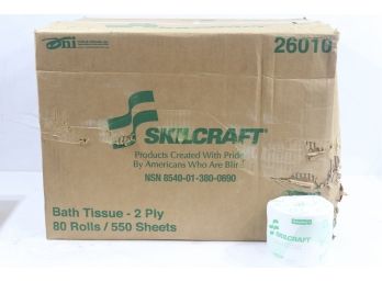 80 Rolls Of Skilcraft Toilet Paper Rolls, 550/ Sheets, White.