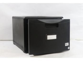 Storex 1-Drawer Mobile Lateral Filing Cabinet Black
