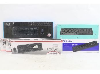 Group Of 6 Misc. Wireless Desktop Keyboard's & Mouse. Includes Veratim, Innovera & Adesso