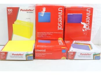 Group Of 6 3-tab Multicolor File Folders.  1/3 Cut Includes  Universal & Pendaflex