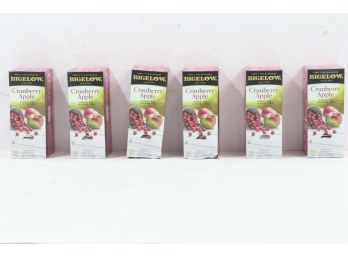 6 Bigelow Decaffeinated Cranberry Apple Tea Individually Wrapped With String, 28 Ct Box Exp. 2/25