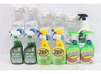 Group Of 12 Misc. Multi-purpose Household Cleaners. Includes Zep, Fanhtastik, Simple Green & Ect.