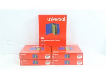 5 Boxes Of Universal Pressboard Classification Folders Letter Six Section Cobalt Blue 10Box