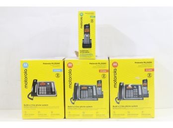 Group Of 4 Motorola Build A 2-line Phone System Includes Expand Your Phone System