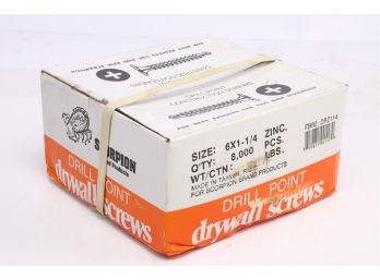 1 Case Scropion Drill Point Drywall Screws - 6x 1 1/4' - New 8,000 Screws Total