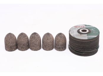 5- GCW Abrasives Cone Round Tip 2-3/4' X 3-1/2' - 58-11 Shank, 16, Pink & 10 - Sait Grinding Wheels - New