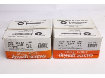 2 Cases Scropion Drill Point Drywall Screws - 6x 1 1/4' - New 16,000 Screws Total