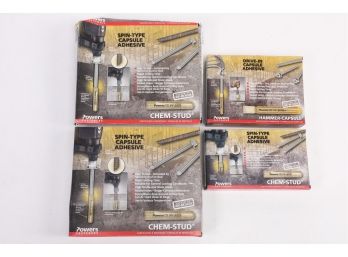 Powers Fasteners - Chem Stud (2) CS 3/4' Packages, (1) CS 1/2' Pkg & Hammer Capsule (1) HC 12' Pkg