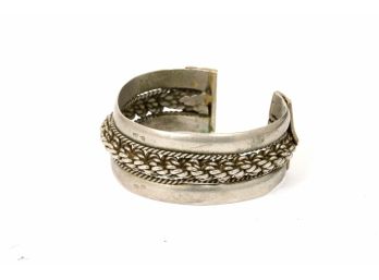 Vintage Heavy 800 Silver Cuff Bracelet