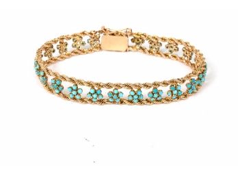 Custom 14k GOLD Bracelet With Turquoise