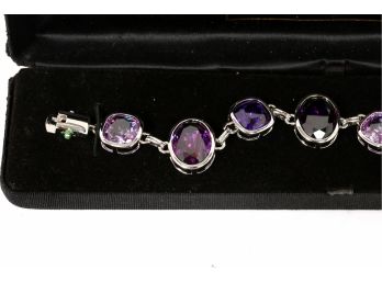 Real Collectibles By ADRIENNE Sterling Silver Bracelet With Stones - NEW Old Stock