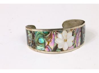 Mexico Silver Abalone Cuff Bracelet