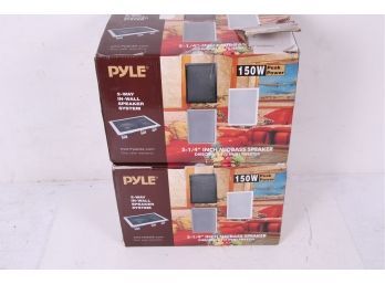 2 Sets Of Pyle PDIW55 5.25- Inch In-Wall / In-Ceiling Stereo Speakers, 2-Way, Flush Mount