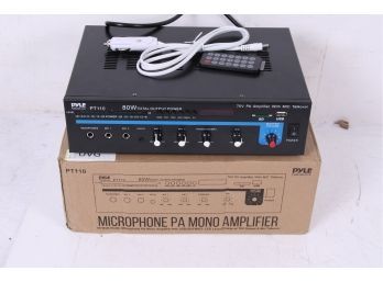 New PT110 80 WATT AC/DC Microphone PA Mono Amplifier W/70V Output & Mic TalkOver